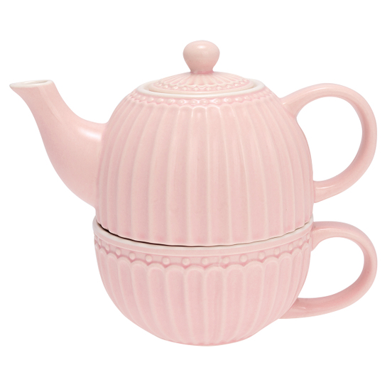 Čajník so šálkou Alice pale pinkphoto