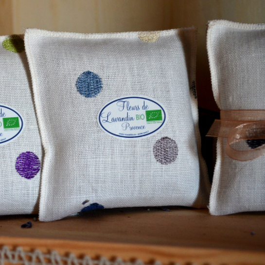 Levanduľové vrecúško GPA modrá bodkaphoto