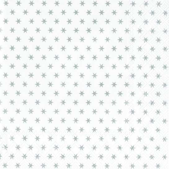 Servítky biele so striebornými hviezdičkami 33*33 cmphoto