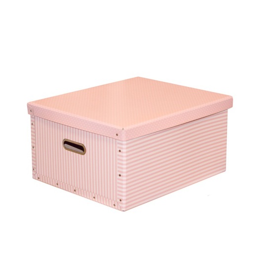 Krabica ružová s prúžkami a bodkami - maláphoto