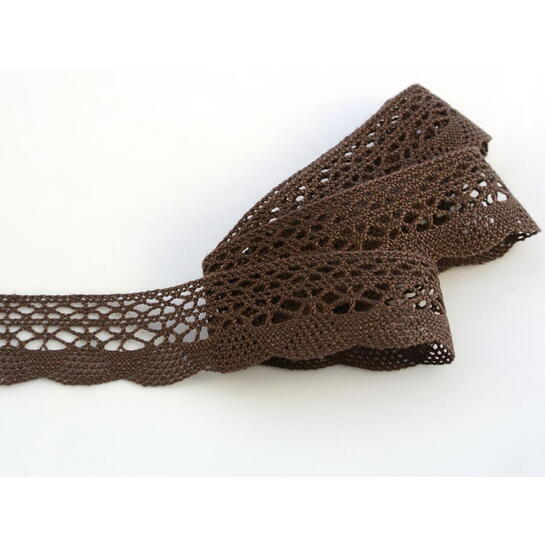 Paličkovaná krajka tmavohnedáphoto