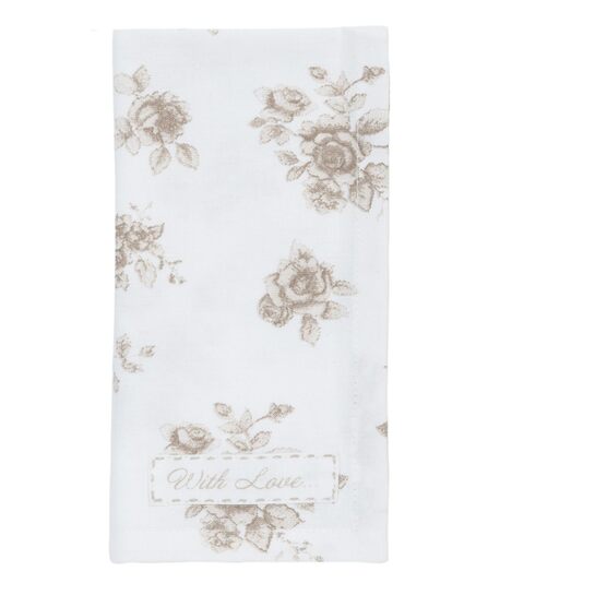 Prestieranie - obrúsok s ružami, béžový photo