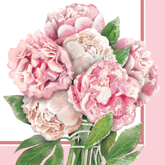 Papierové obrúsky pivónková kytica photo