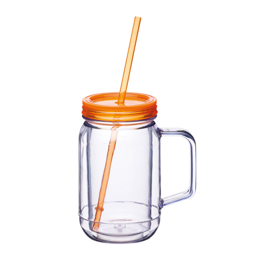 Pohár so slamkou oranžovýphoto