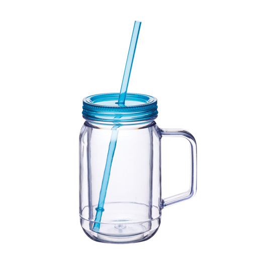 Pohár so slamkou modrýphoto