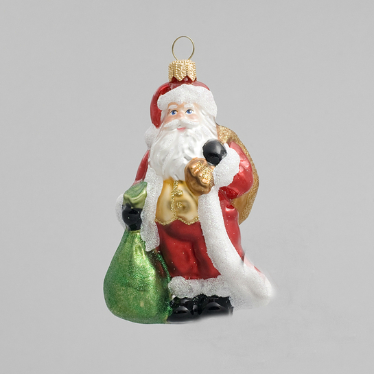 Vianočná ozdoba Santa s mechom darčekovphoto