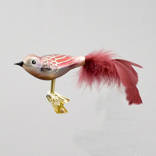 Vianočná ozdoba červený vtáčikphoto