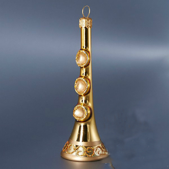 Vianočná ozdoba zlatá trúbkaphoto