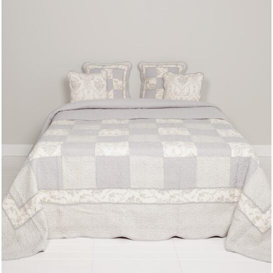 Patchworková prikrývka sivá 180 x 260 cmphoto