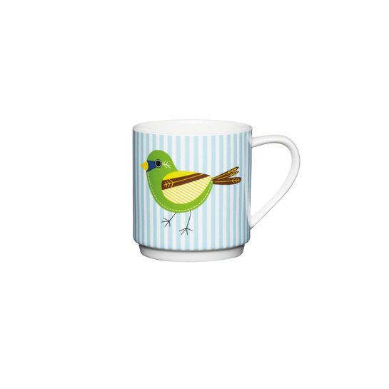 Šálka so zeleným vtáčikomphoto