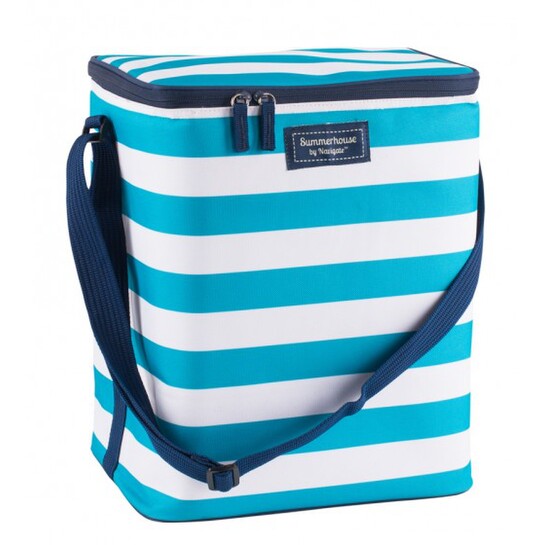Pikniková chladiaca taška Aqua & white photo