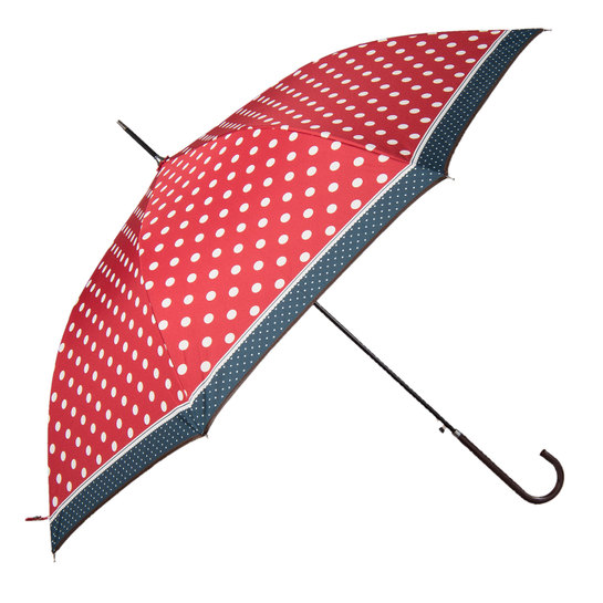 Dáždnik červený s bodkami a modrým lemomphoto