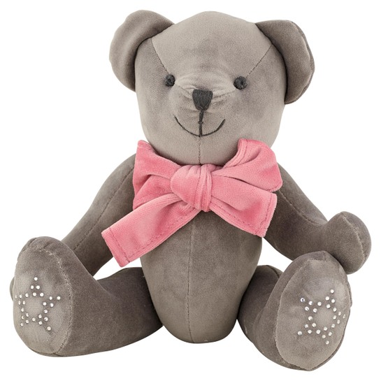 Medvedík sivý s ružovou mašľouphoto