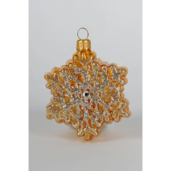 Vianočná ozdoba zlatá vločkaphoto