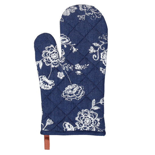 Kuchynská rukavica modrá s kvetmiphoto