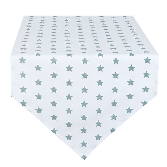 Obrus - štóla biela so sivozelenými hviezdamiphoto