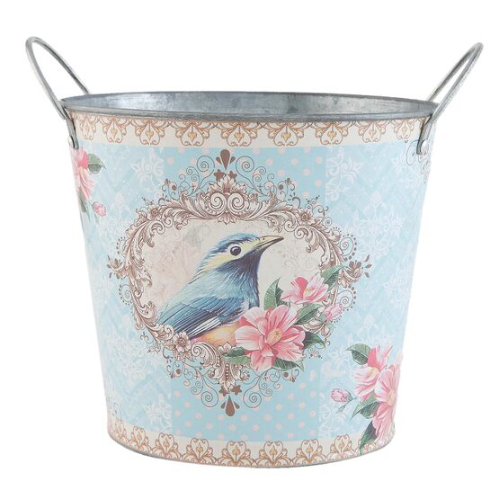 Kvetináč  modrý s vtáčikomphoto