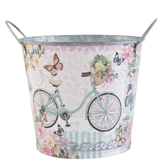 Kvetináč ružový s bicyklomphoto
