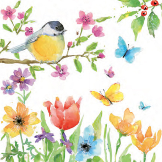 Papierové obrúsky Jarný vtáčikphoto