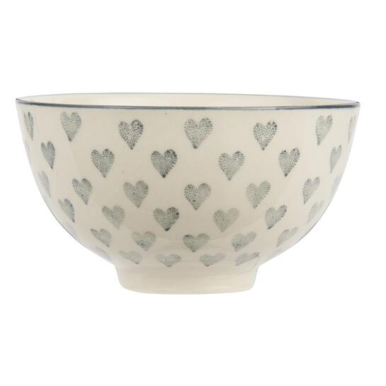 Miska so sivými srdiečkamiphoto