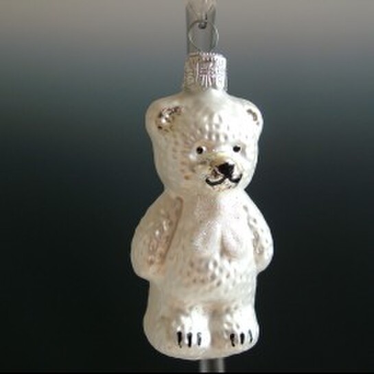 Ozdoba - medvedík biely s bielou mašľouphoto